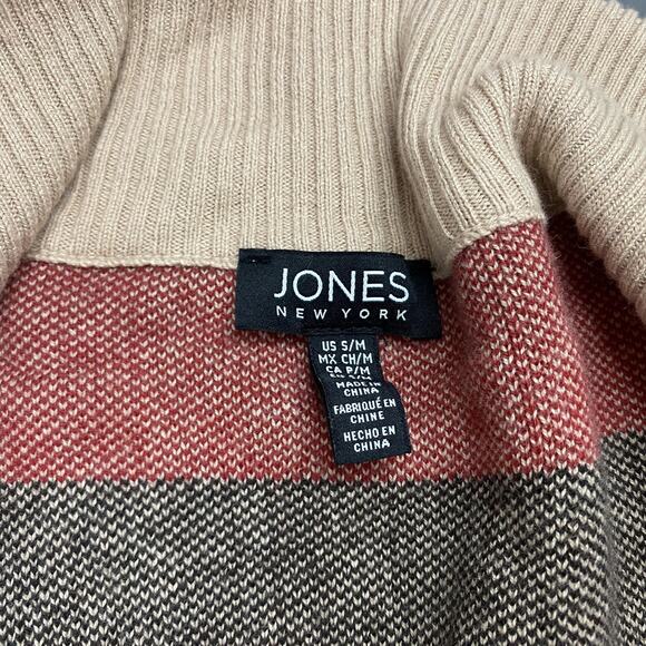 Jones New York Poncho Sweater Womens Small Medium Buffalo Plaid Zip Up Cabincore - Picture 9 of 12